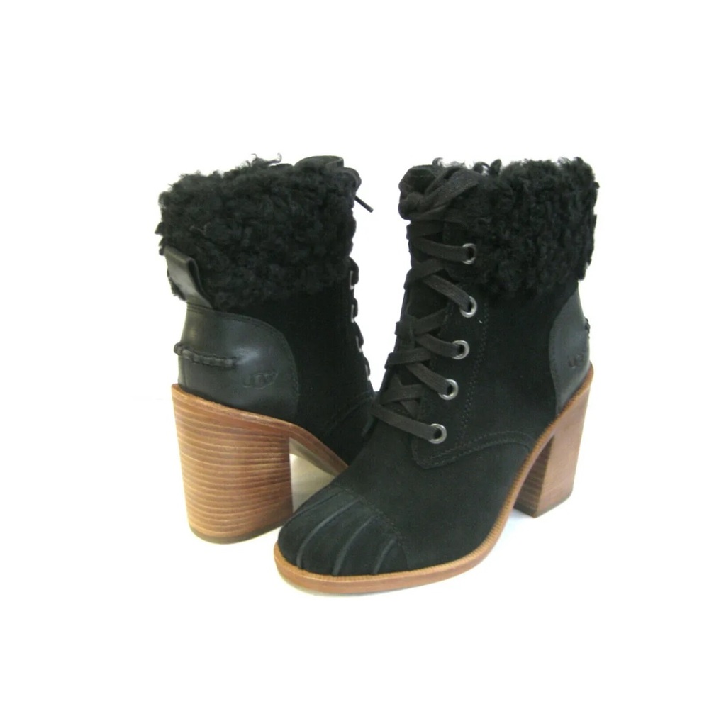 Like new Ugg Jaxson Suede And Shearling Heeled Boot Sz 9